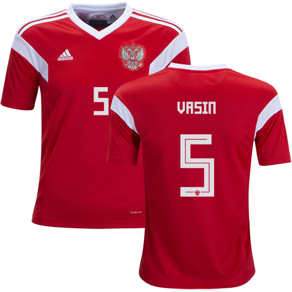 Russia #5 Vasin Home Kid Soccer Country Jersey